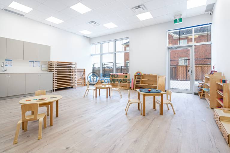 Daycare classroom renovation in Richmond Hill with a bright, functional layout, durable flooring, and child-friendly finishes to support everyday teaching and activities.