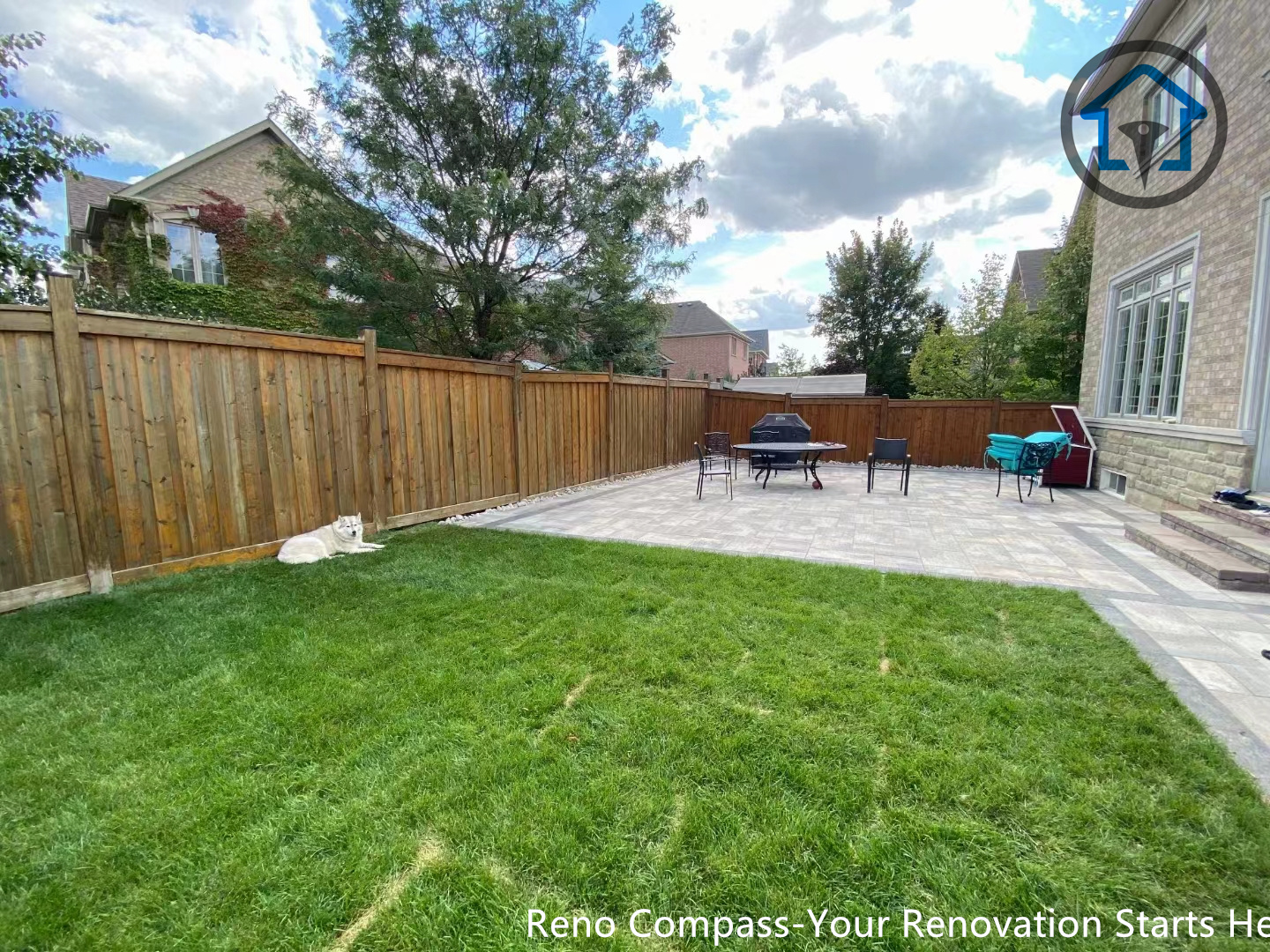 Professional front yard interlocking paver installation in Vaughan, enhancing drainage, surface stability, and overall landscape aesthetics.
