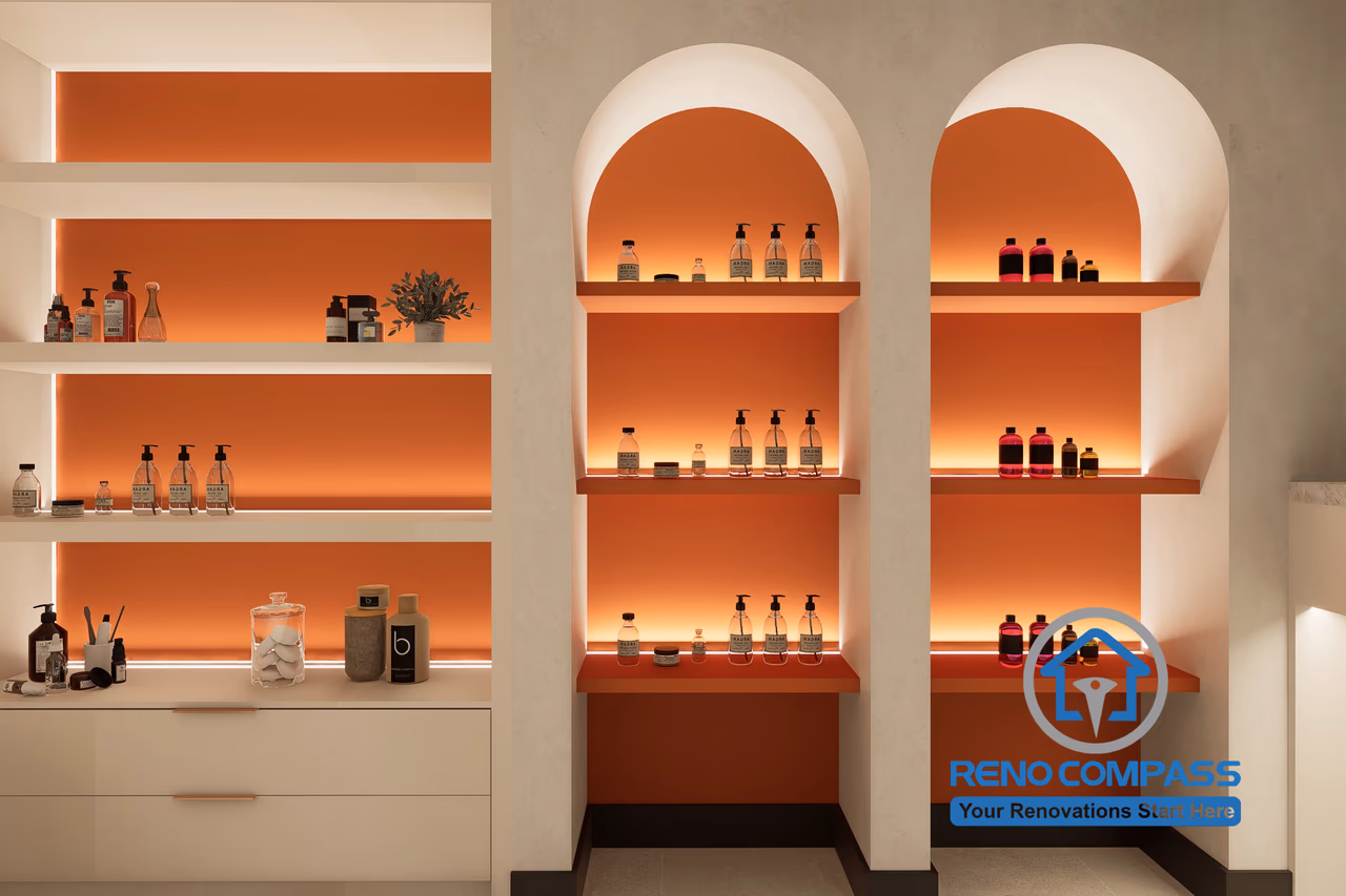 Markham Medical Aesthetic Clinic Product Display Shelving Hermès Orange Design