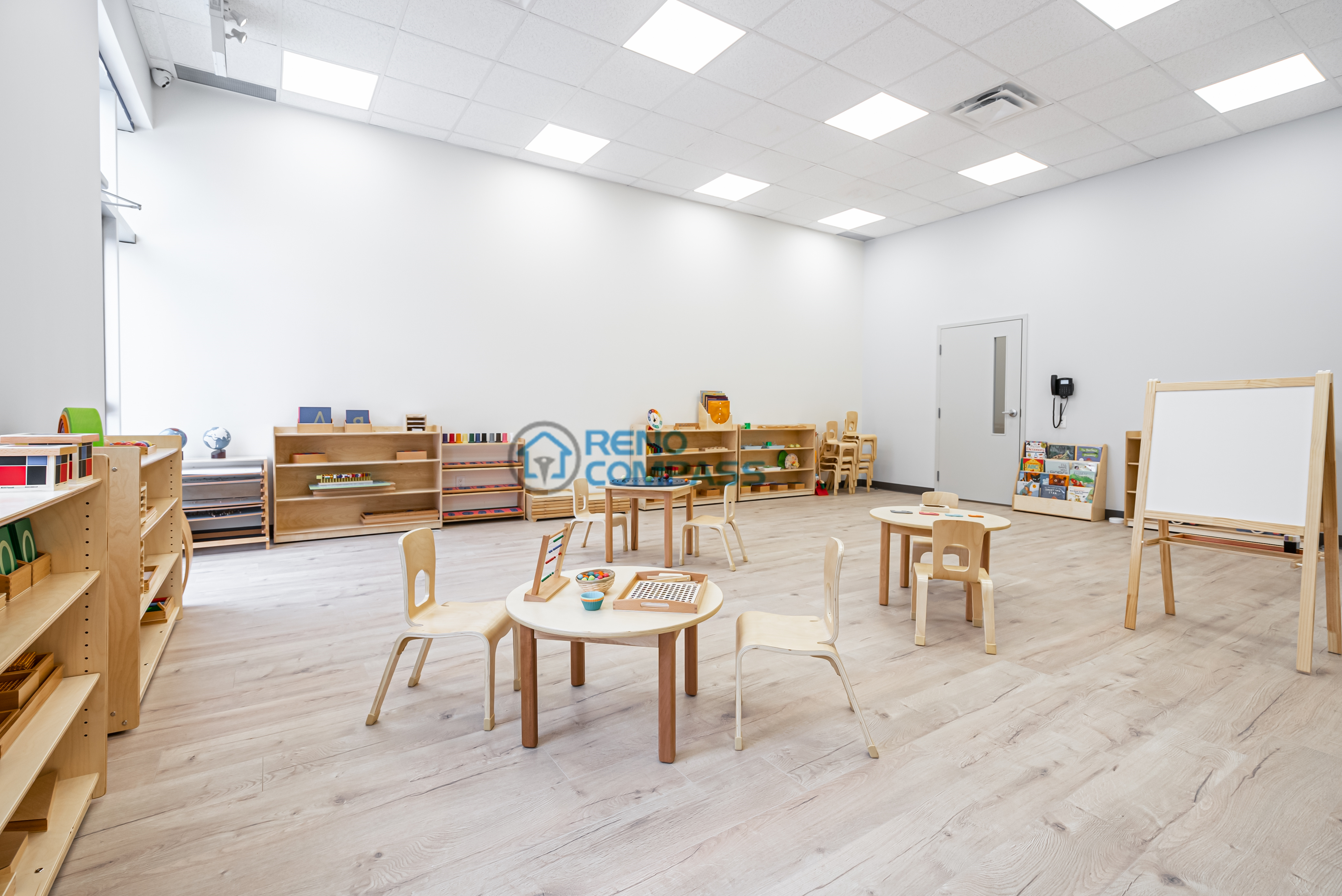 Interior daycare renovation in Richmond Hill showcasing a clean, organized learning and activity area designed to improve comfort, safety, and daily usability.