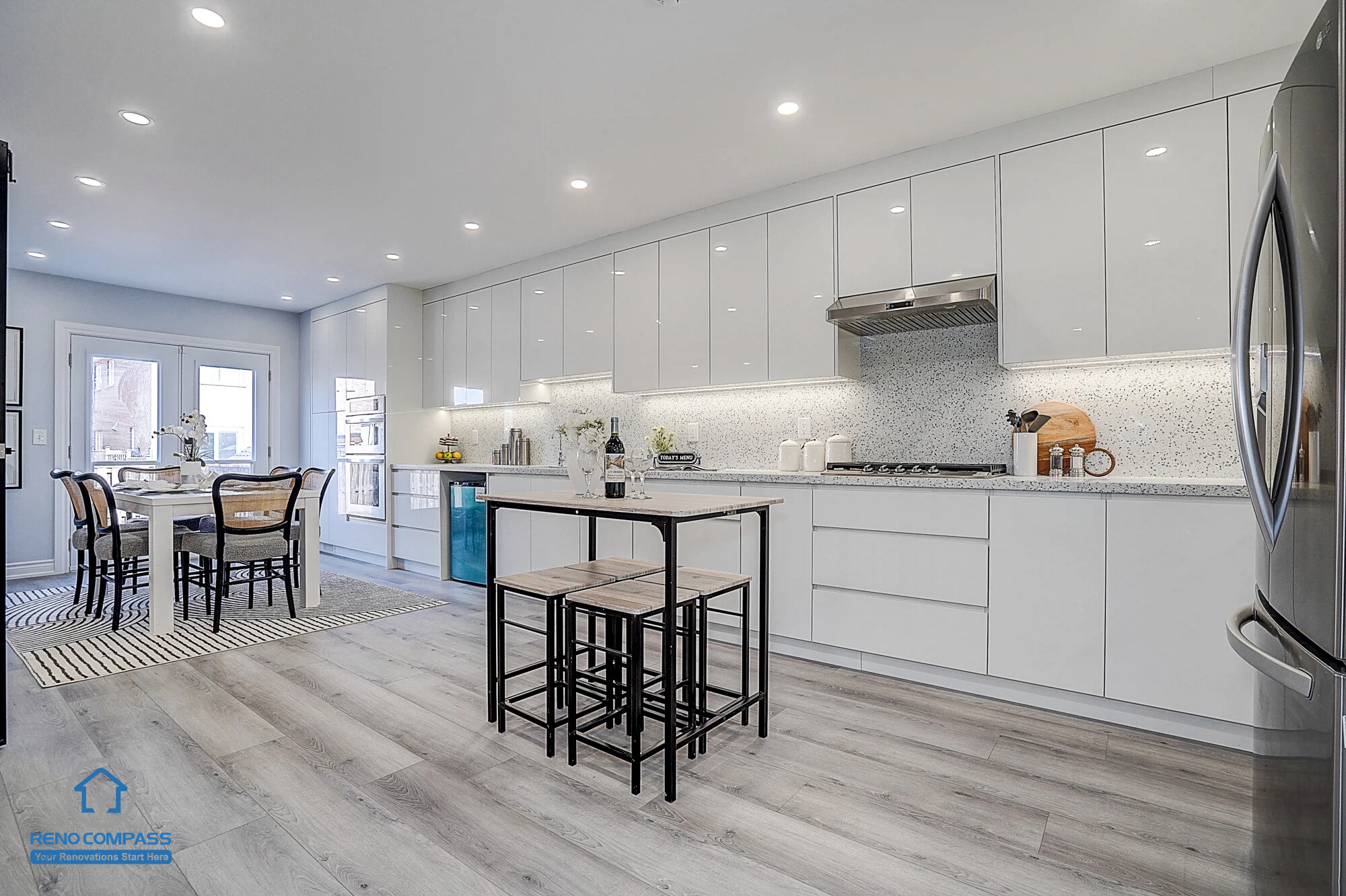 Kitchen renovation in Vaughan featuring updated cabinets, improved lighting, and modern finishes for a clean and functional cooking space.
