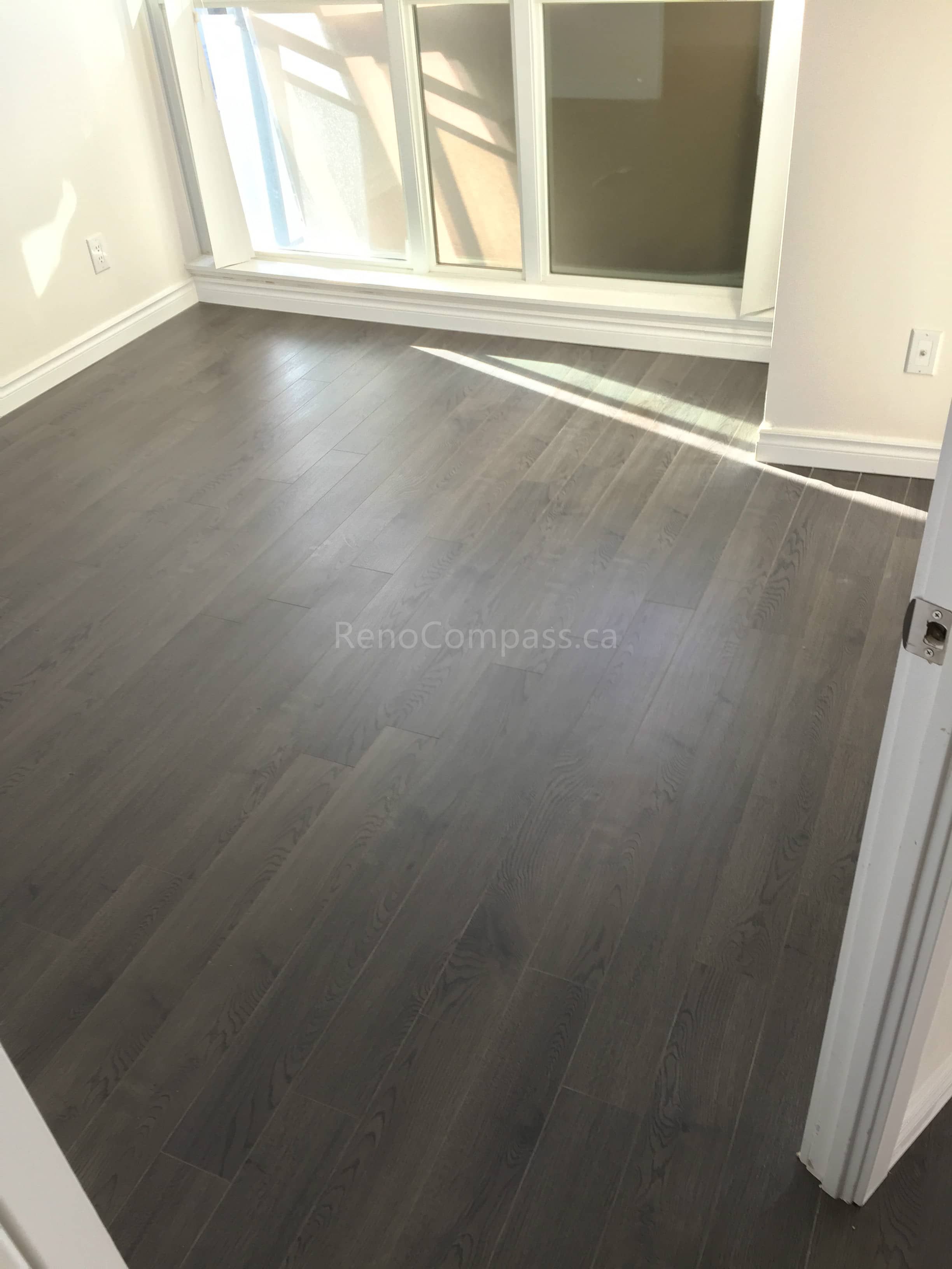 This Mississauga flooring replacement project features newly installed dark-stained solid hardwood stair treads, enhancing durability, safety, and modern appeal. The upgraded staircase creates a seamless transition between floors while adding warmth and architectural elegance to the home. Completed by a trusted Toronto Renovation Company, this stair flooring renovation improves both functionality and long-term property value.
