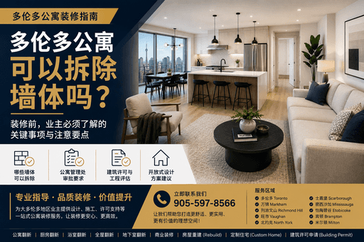 多伦多 Condo 可以拆墙吗？Condo 开放式设计（Open Concept）改造前必须了解的事项
