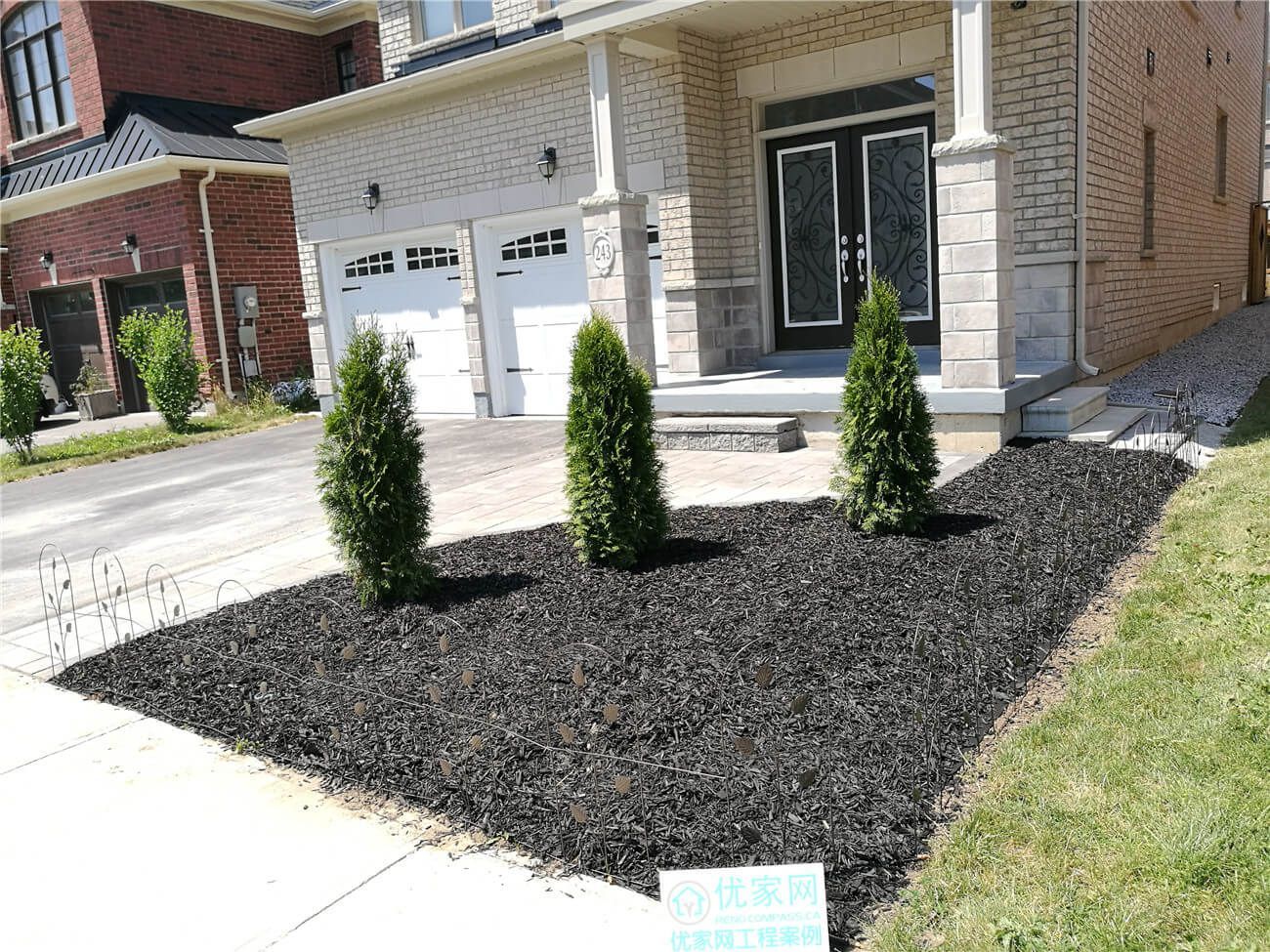 This image highlights detailed hardscape work completed as part of a Stouffville landscaping renovation. The project integrates stone elements, gravel bedding, and clean edging to create a stable and visually balanced outdoor transition area. The renovation improves curb appeal while ensuring proper ground support and surface durability.