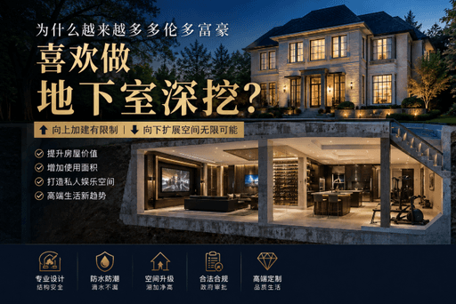 为什么越来越多多伦多富豪喜欢做地下室深挖？