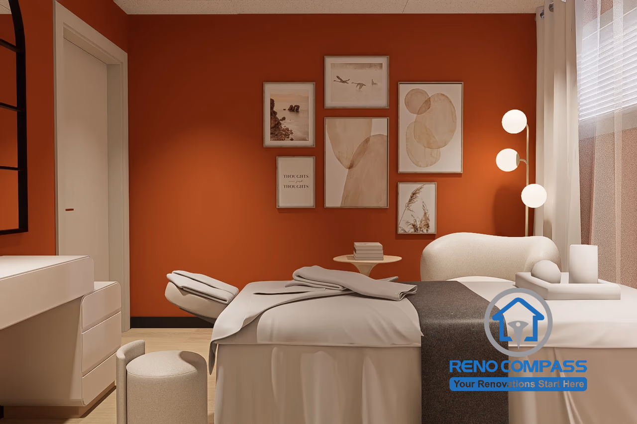 Markham Medical Aesthetic Clinic Treatment Room Hermès Orange Interior Design