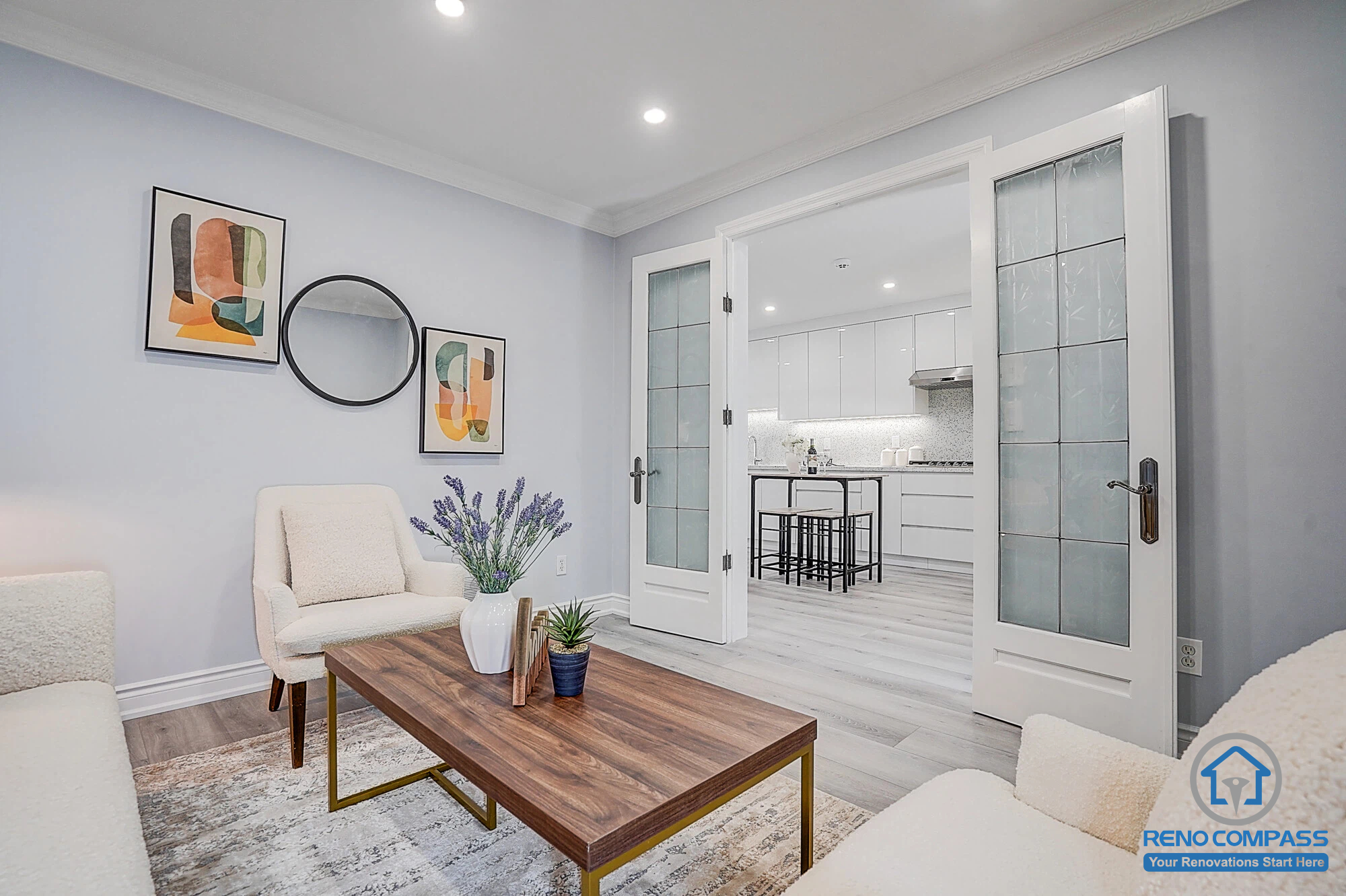 Interior painting project in Vaughan with neutral tones, creating a fresh, clean, and cohesive look throughout the home.