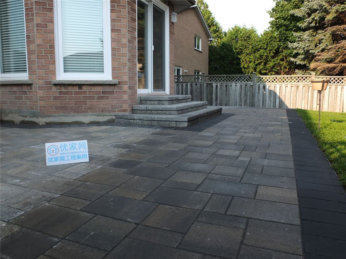 Contemporary outdoor renovation with professionally installed interlocking stone and landscaping upgrades in Markham. This Toronto renovation project delivers a clean, modern finish that enhances property value, outdoor comfort, and long-term durability.