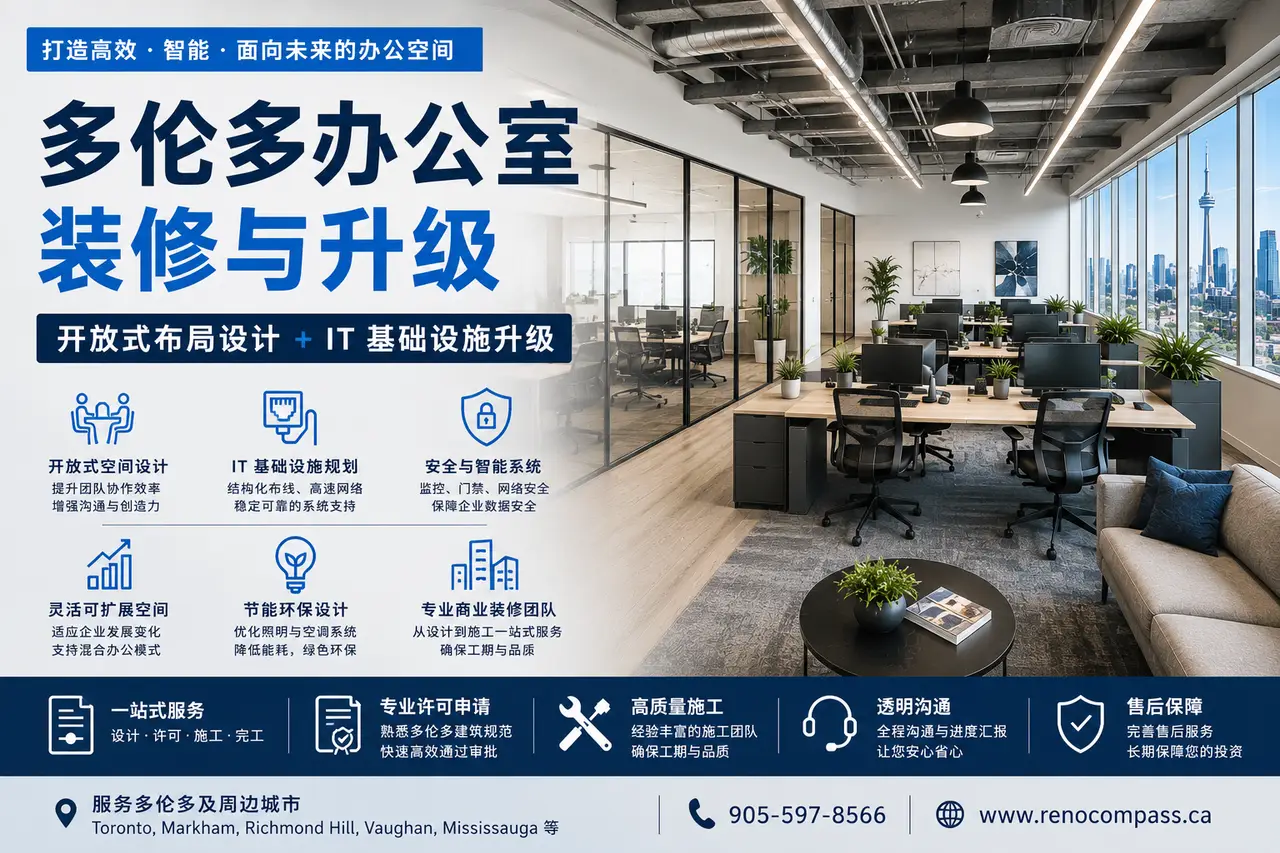 多伦多办公室装修：为什么开放式布局与 IT 基础设施越来越重要？ - 装修攻略封面