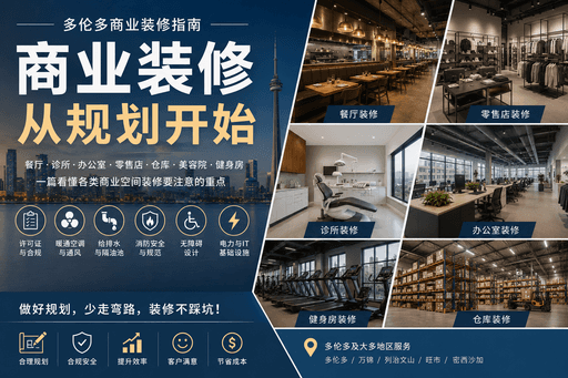 多伦多商业装修指南｜餐厅、诊所、办公室、零售店装修要注意什么？