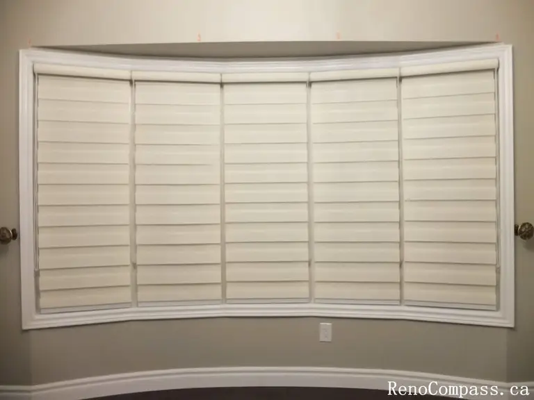 This Richmond Hill curtains installation project highlights custom window blinds installed in a spacious living room with modern finishes and hardwood flooring. The neutral-toned blinds complement the fireplace feature wall and contemporary lighting, providing excellent light control, privacy, and a cohesive interior look. Professionally measured and installed, these custom window coverings enhance comfort and style while matching the home’s elegant renovation design. Ideal for homeowners in Richmond Hill and the Greater Toronto Area seeking high-quality curtain and blinds installation for living spaces.