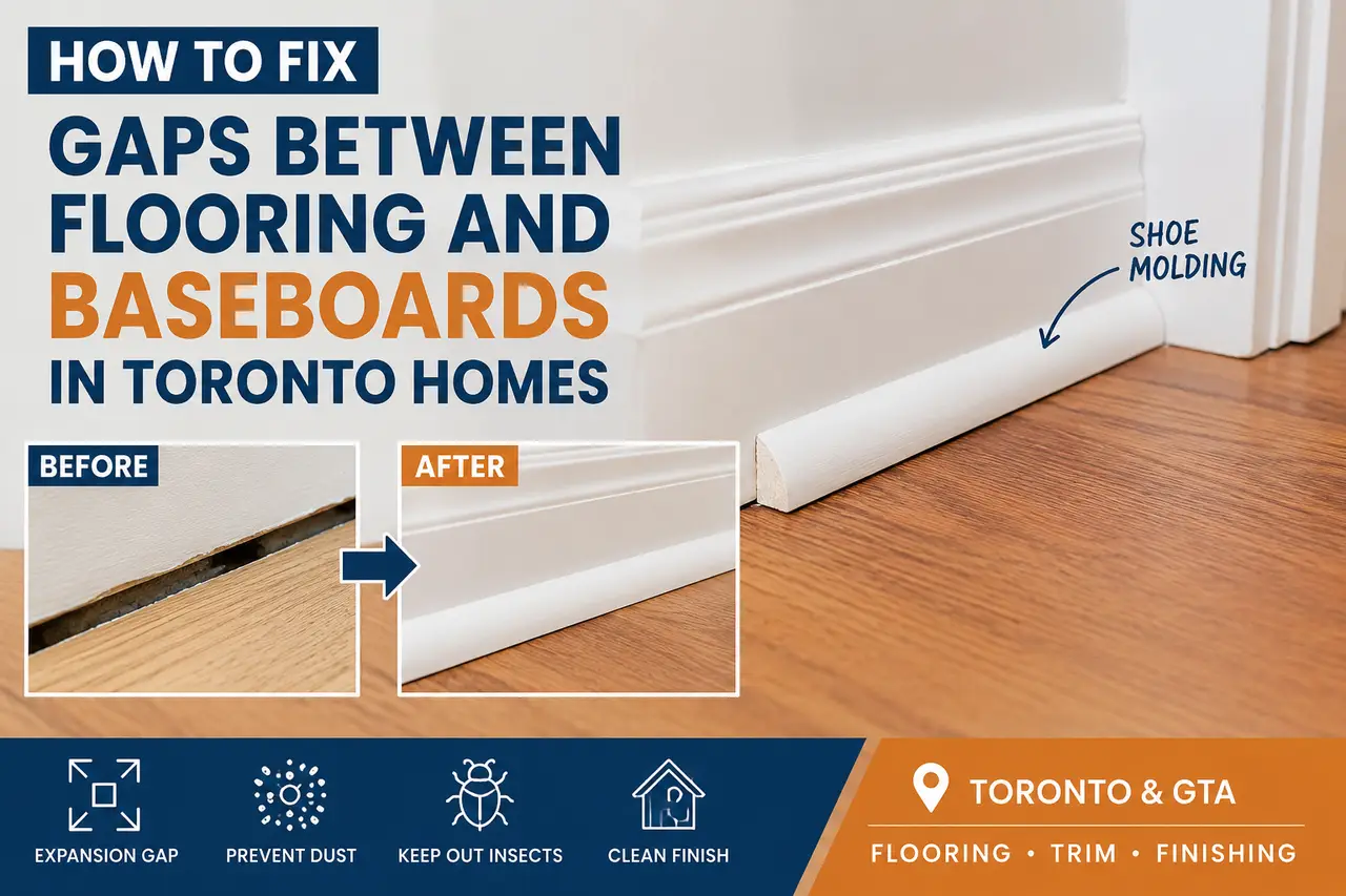 How to Fix Gaps Between Flooring and Baseboards in Toronto Homes - Blog Cover