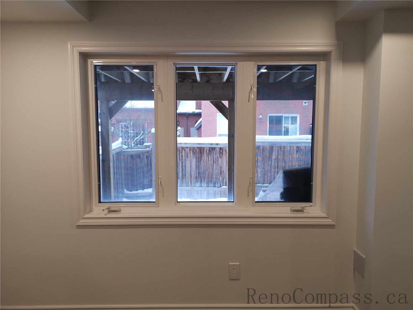 As part of this Richmond Hill basement renovation, new energy-efficient windows were installed to enhance natural light and improve insulation. The upgraded window frame and trim provide a clean, modern look while helping maintain indoor temperature and reduce energy loss. Completed by a trusted Toronto renovation company, Reno Compass Inc., this basement upgrade creates a brighter, more comfortable living space with improved functionality and long-term value.
