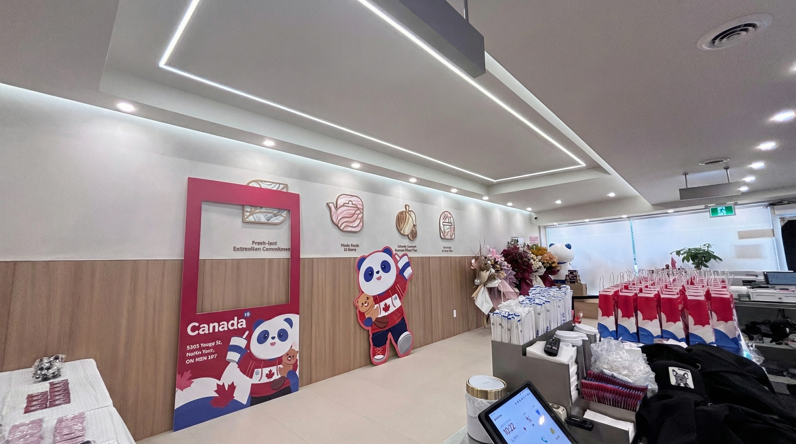 This North York bubble tea shop renovation highlights a modern commercial interior with custom wall décor, upgraded LED ceiling lighting, and optimized service counter layout. Completed by a trusted Toronto renovation company, the project focuses on brand presentation, functional workflow, and a bright welcoming retail environment designed for high-volume beverage service.