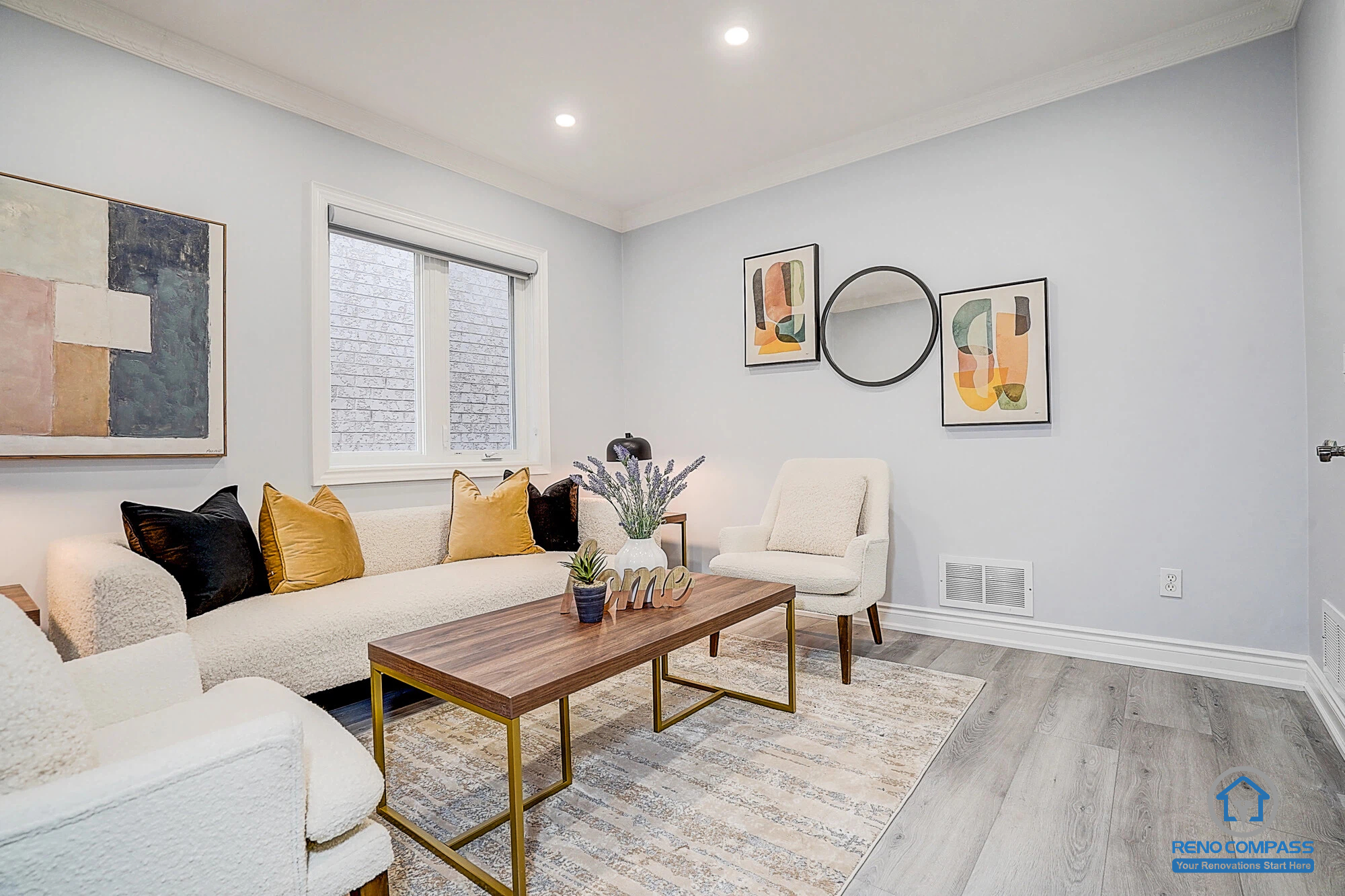 Interior painting project in Vaughan with neutral tones, creating a fresh, clean, and cohesive look throughout the home.