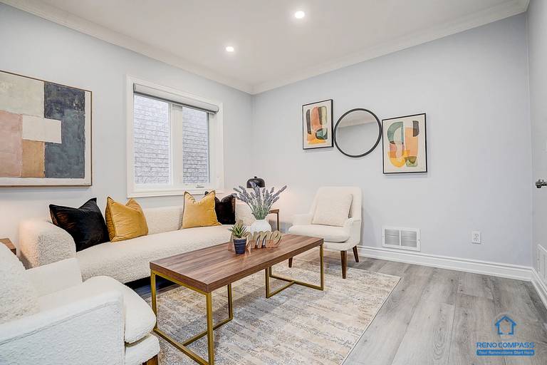 Interior painting project in Vaughan with neutral tones, creating a fresh, clean, and cohesive look throughout the home.