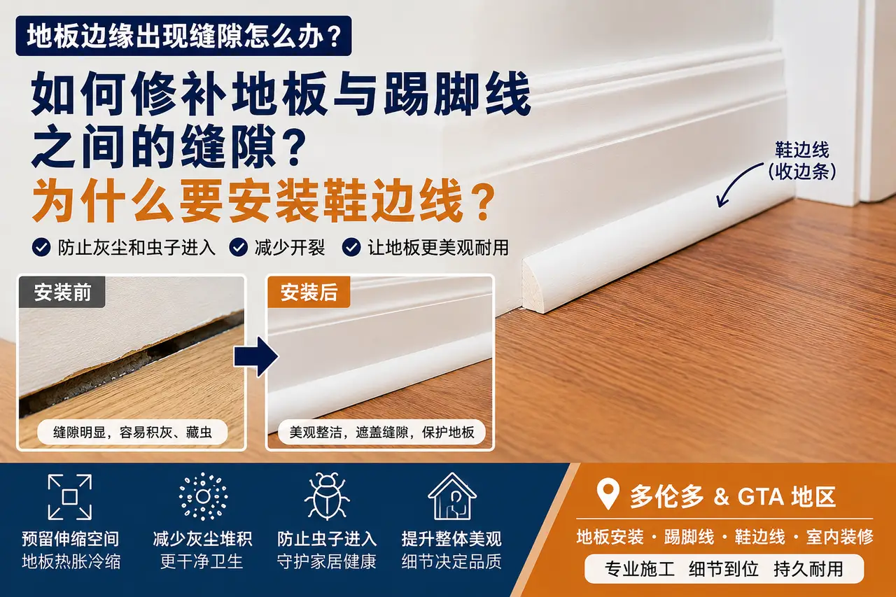 多伦多地板边缘出现缝隙怎么办？为什么很多加拿大房子都需要 Shoe Molding - 装修攻略封面