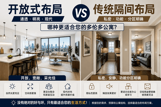 开放式布局 VS 传统公寓布局：哪一种更适合您的多伦多 Condo？