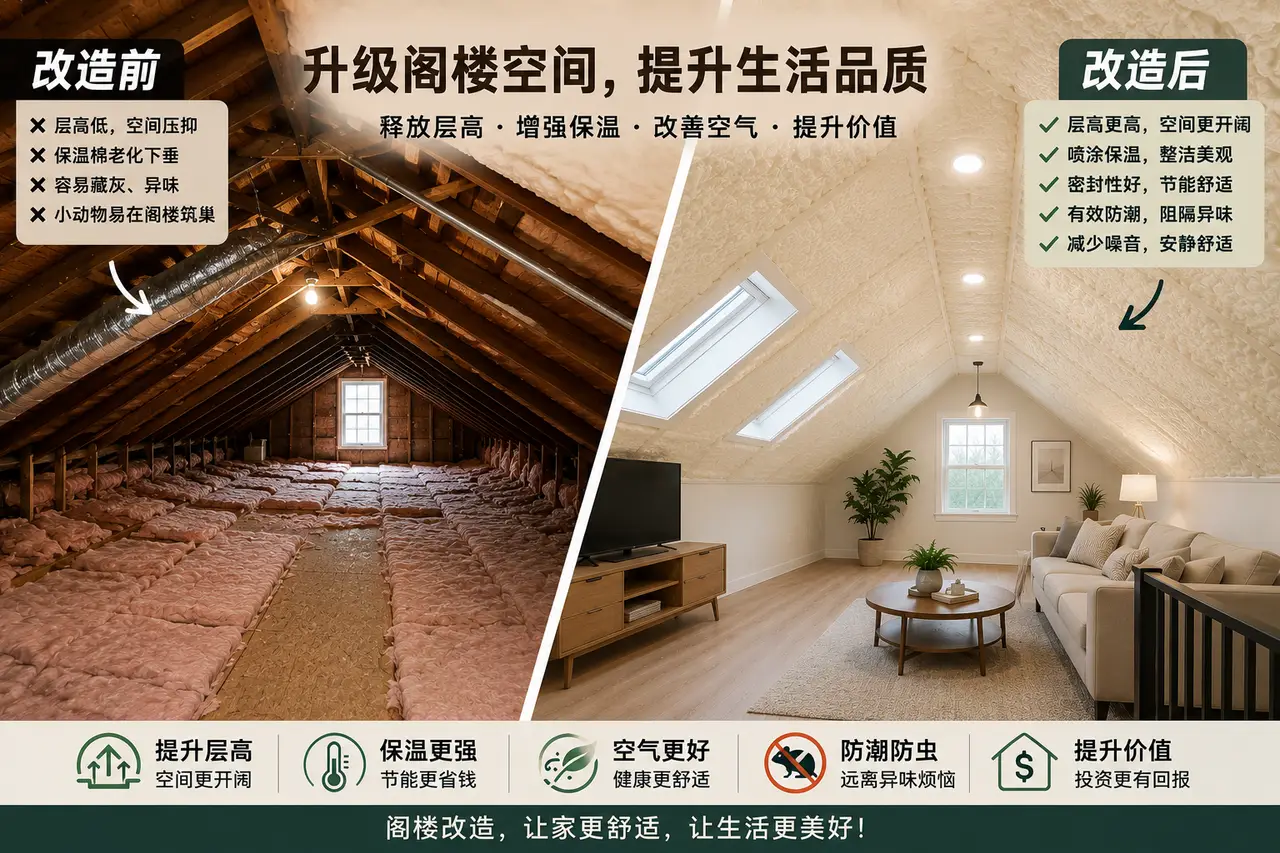 多伦多阁楼改造：拆旧保温棉真的能释放层高吗？ - 装修攻略封面