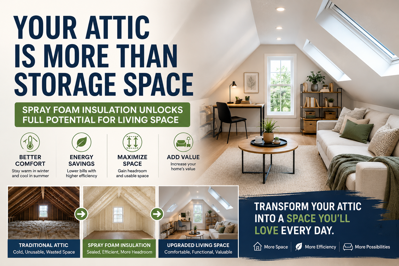 Toronto Attic Conversion with Spray Foam Insulation | Maximize Attic Living Space