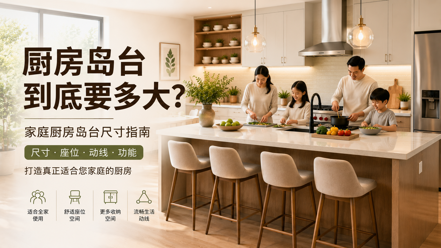 家庭厨房的岛台到底应该做多大？2026 年 Ontario 厨房岛台尺寸指南