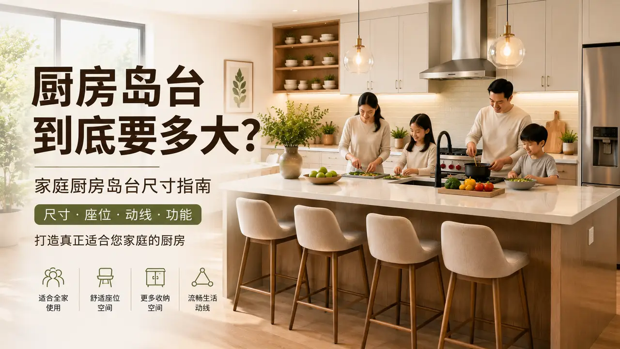 家庭厨房的岛台到底应该做多大？2026 年 Ontario 厨房岛台尺寸指南 - 装修攻略封面