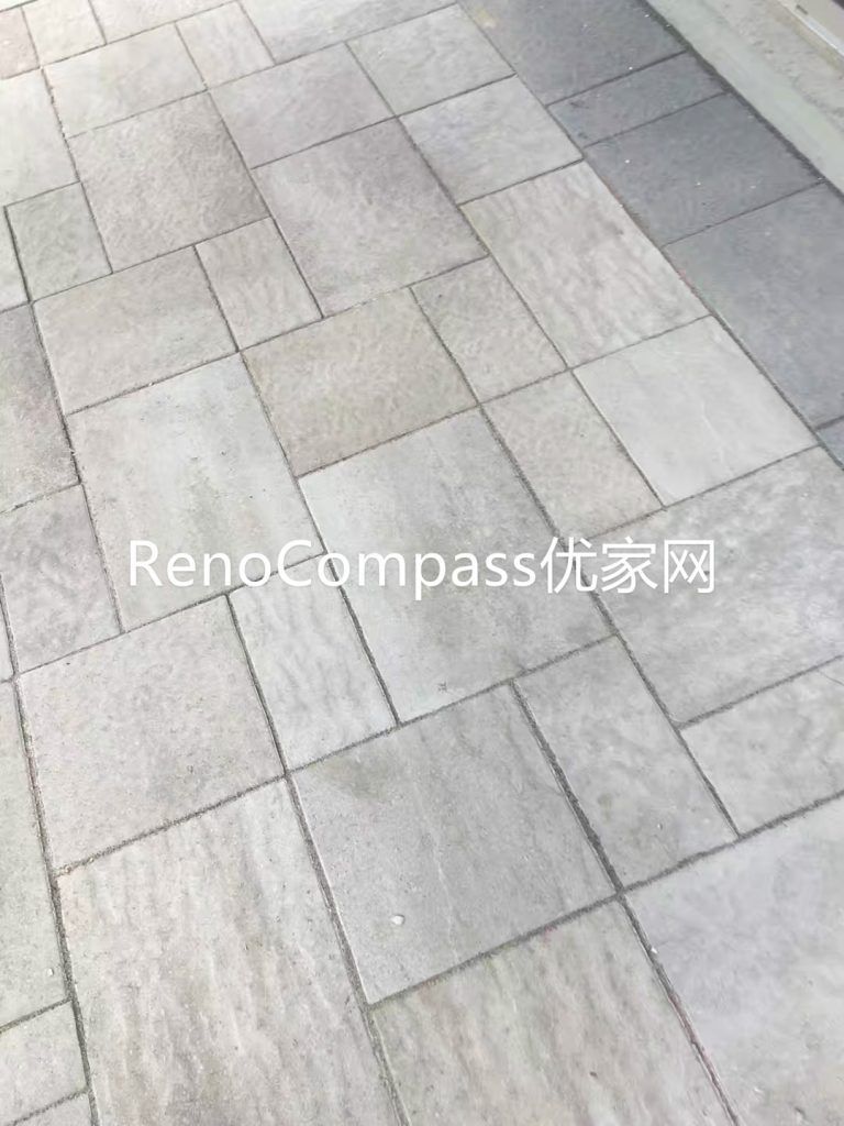 Close-up view of professionally installed interlocking stone patio in Richmond Hill, showcasing precision stone layout, clean joint alignment, and durable outdoor paving materials. This detailed landscaping finish enhances backyard aesthetics, drainage performance, and long-term outdoor durability.