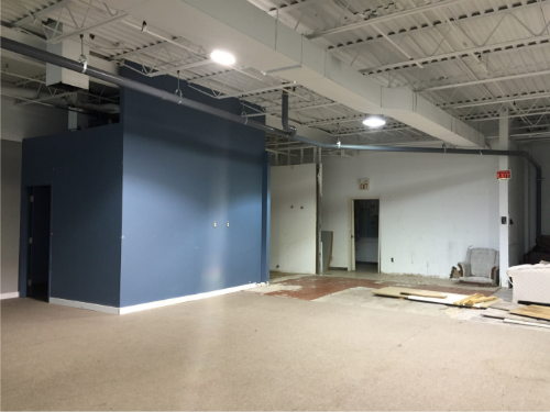 This image captures the early construction stage of a 7000 sqft private club renovation project in Toronto, showcasing open commercial space preparation, structural partition setup, and interior layout planning. The project involves transforming a large commercial unit into a luxury private entertainment club with designated lounge, stage, and social areas.

The renovation includes professional framing, electrical planning, HVAC coordination, and flooring preparation to support future high-end interior finishes and entertainment facilities. Managed by an experienced Toronto renovation team, this large-scale commercial renovation demonstrates careful planning, structural precision, and quality workmanship for premium private club development.