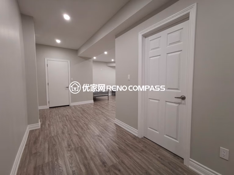 This Vaughan basement renovation features a fully finished living space with modern flooring, recessed pot lights, and a clean open layout designed for comfort and flexibility. The bright and spacious basement can be used as a bedroom, recreation room, or rental-ready living area. Completed by a professional Toronto renovation company, this project highlights quality finishing, efficient space planning, and contemporary design that adds both functionality and long-term property value.