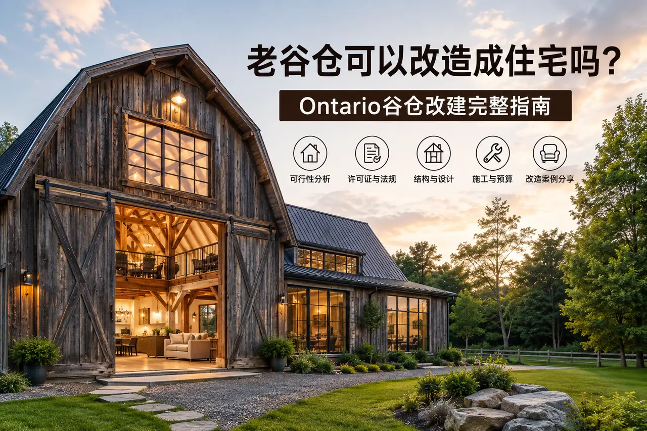 老谷仓可以改造成住宅吗？Ontario 谷仓改建完整指南｜Reno Compass - 装修攻略封面