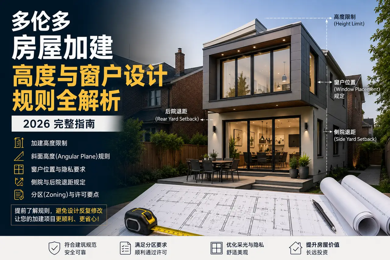 2026 多伦多房屋加建窗户与楼高限制指南｜Home Addition 设计深度解析 - 装修攻略封面