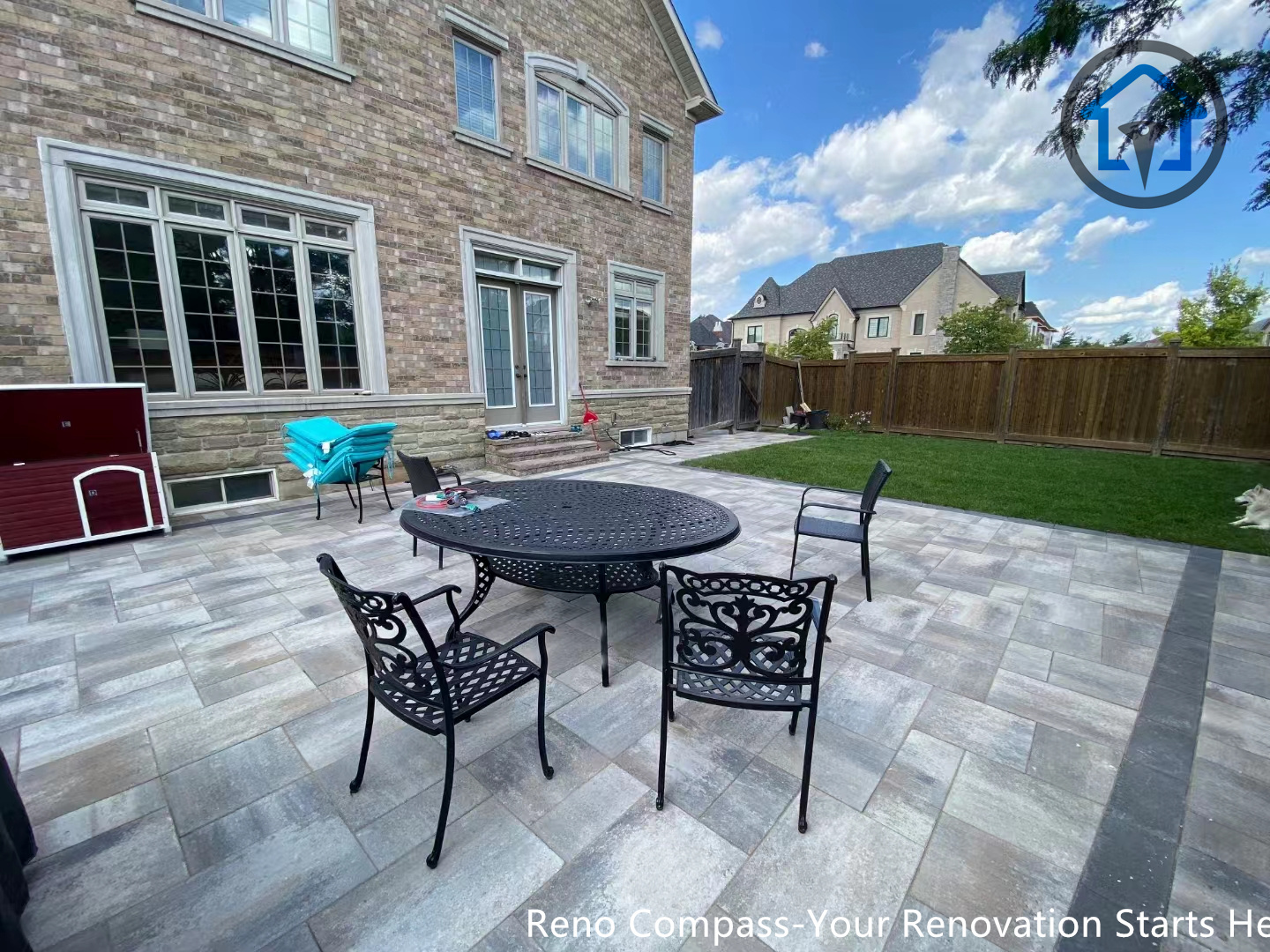 Complete backyard interlocking and landscaping renovation in Vaughan, improving usability, drainage performance, and outdoor comfort.