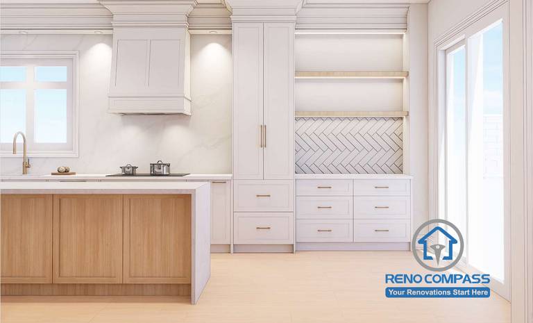 Luxury kitchen renovation in Toronto featuring custom cabinetry, integrated appliances, and practical workflow design.