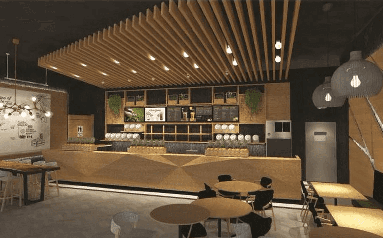 This modern commercial interior design project in Toronto showcases a stylish cafe and restaurant renovation featuring warm wood textures, custom ceiling slats, ambient lighting, and a functional service counter layout. Designed to enhance customer experience and brand atmosphere, the space blends contemporary aesthetics with practical commercial functionality. Completed by a professional Toronto Renovation Company, this project highlights high-quality craftsmanship and thoughtful spatial planning for hospitality businesses across the GTA.