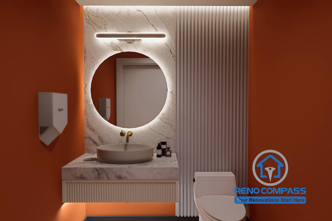 Markham Medical Aesthetic Clinic Washroom Interior Hermès Orange Design