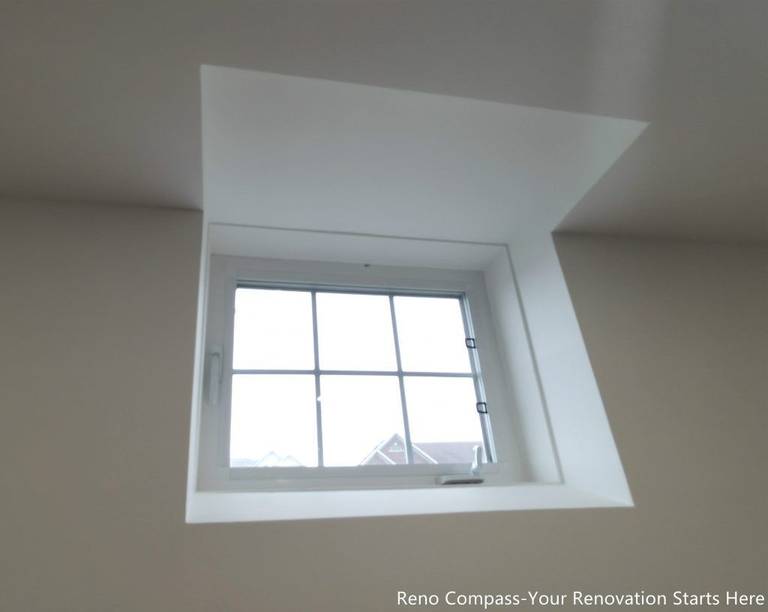 This image highlights a finished basement window detail from a basement renovation project in Vaughan, showcasing improved natural light and clean interior finishing. The deep window well and crisp trim work help maximize daylight penetration while maintaining proper insulation and a polished appearance. Smooth wall finishes and precise framing contribute to a brighter and more comfortable basement environment. This renovation detail reflects the attention to building quality and livability delivered by a professional Toronto renovation company experienced in basement upgrades.