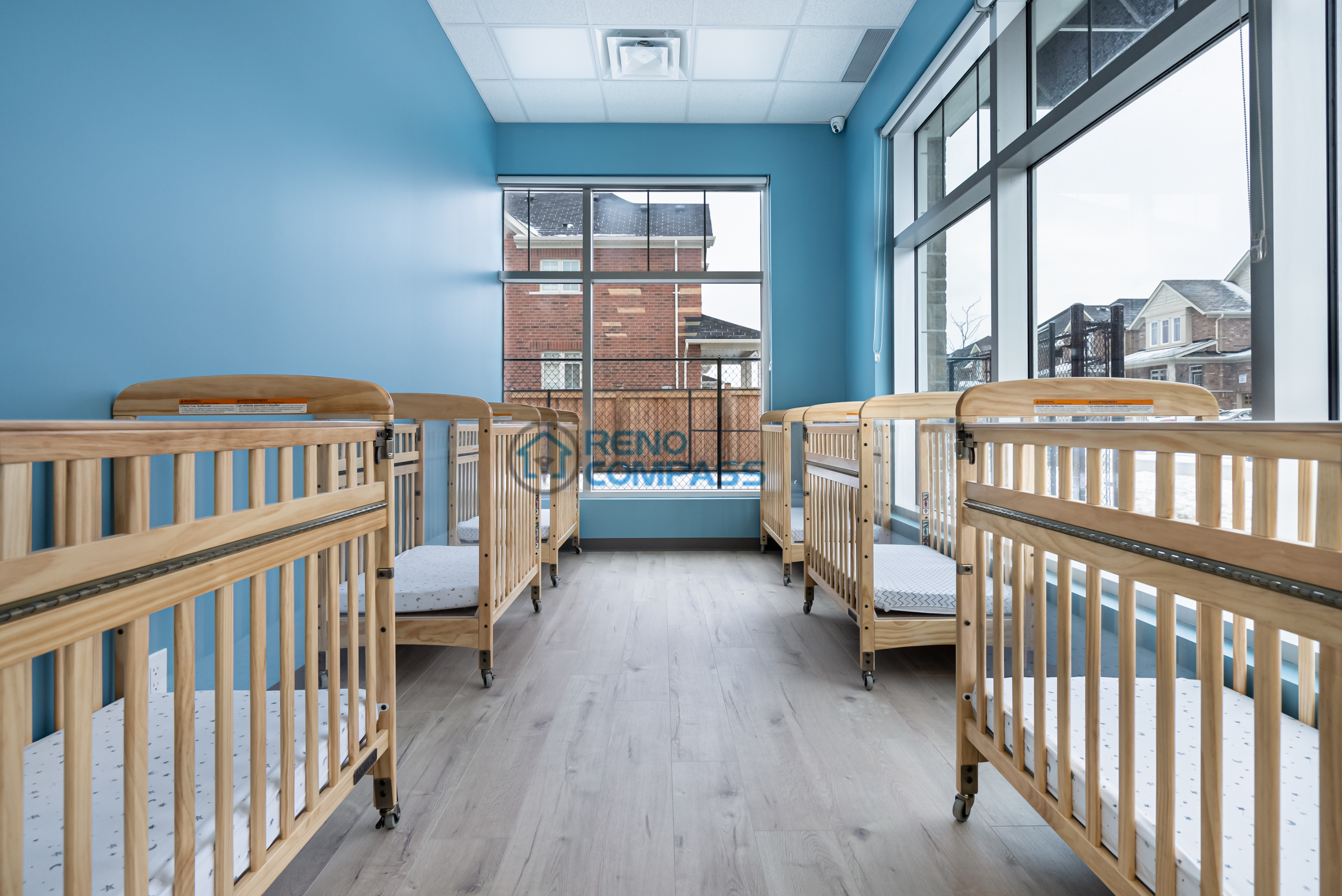 Daycare classroom renovation in Richmond Hill featuring bright colors, durable finishes, and a child-safe layout designed to support early childhood learning and daily activities.