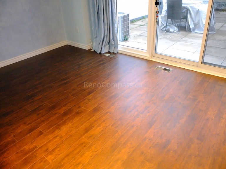 This North York interior renovation showcases newly installed hardwood flooring that enhances warmth and durability throughout the home. Completed by a professional Toronto renovation company, the project focuses on precise flooring installation, smooth finishing, and long-lasting materials to elevate everyday living comfort.