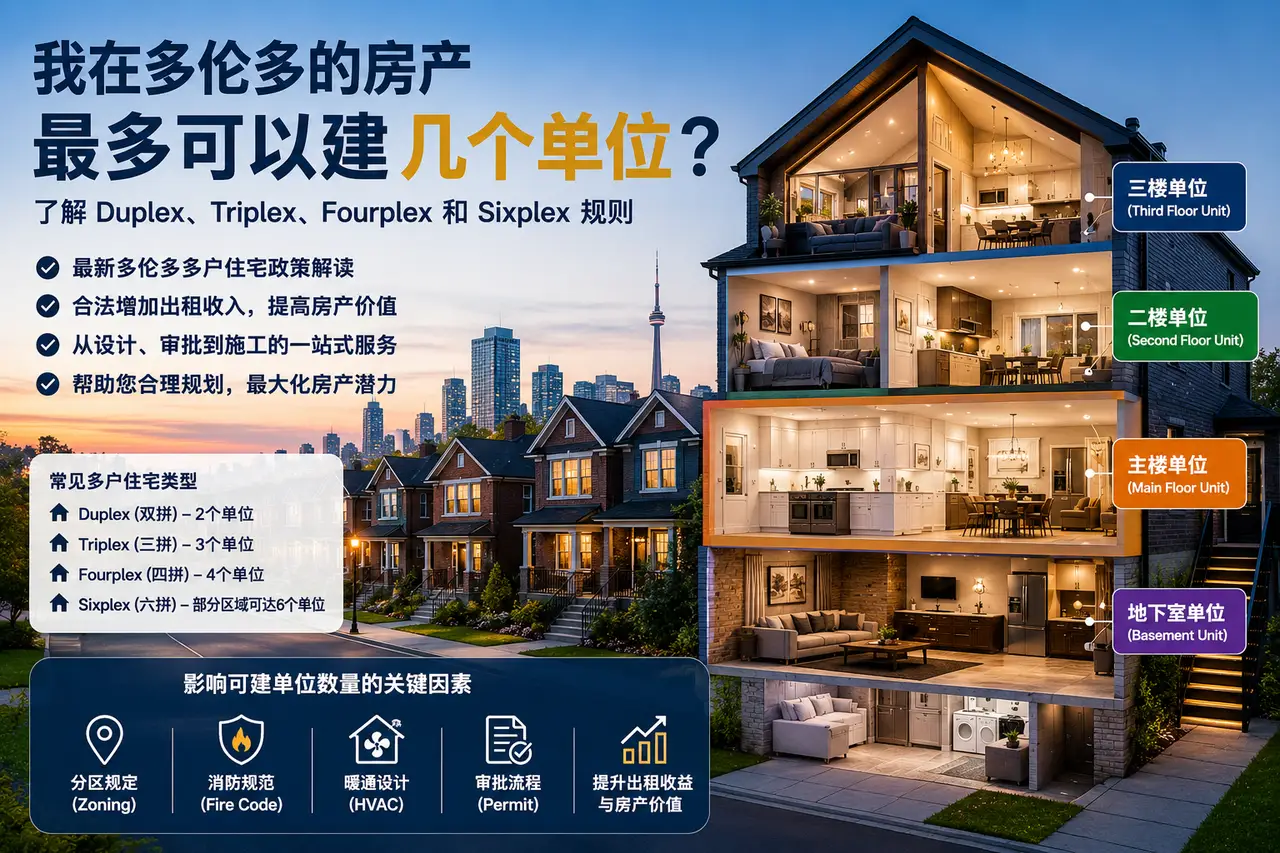 多伦多一块地最多可以建几个住宅单位？一改二、一改三、一改四最新政策解析 - 装修攻略封面