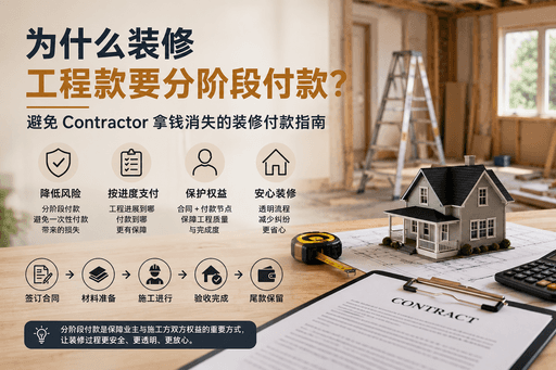 Contractor 拿了阶段款后消失？为什么装修工程款一定要分阶段支付？