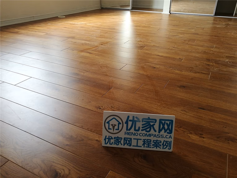 This Mississauga flooring renovation project showcases newly installed hardwood floors with rich natural tones and refined wood grain textures. The seamless plank layout enhances the sense of space while adding warmth and elegance to the interior. From subfloor preparation to precise installation and finishing, every step was completed by a professional renovation team to ensure durability, smooth transitions, and long-lasting performance. The finished result delivers a clean, modern, and inviting living environment that elevates both comfort and property value.