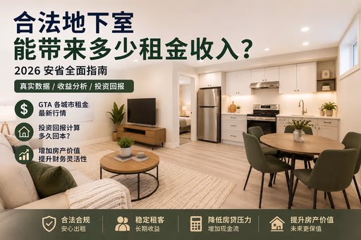 安省合法地下室一年能赚多少钱？2026 最新租金与投资回报指南