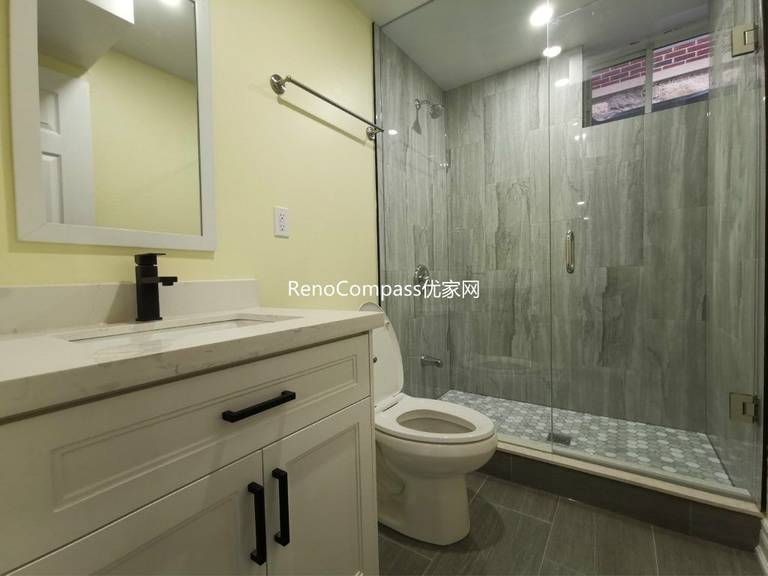 This newly renovated basement bathroom in Richmond Hill features a modern glass-enclosed shower, custom vanity, and durable tile finishes designed for both style and practicality. Completed by a professional Toronto renovation company, the bathroom upgrade enhances everyday comfort and adds strong rental or in-law suite potential. Clean design lines, quality fixtures, and efficient space planning create a bright and functional bathroom suited for modern basement living.