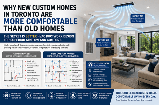 Why Modern Toronto Custom Homes Feel More Comfortable Than Older Houses | HVAC Airflow Design