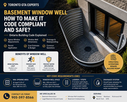 Toronto Basement Window Well Guide | Egress Window & Permit Requirements