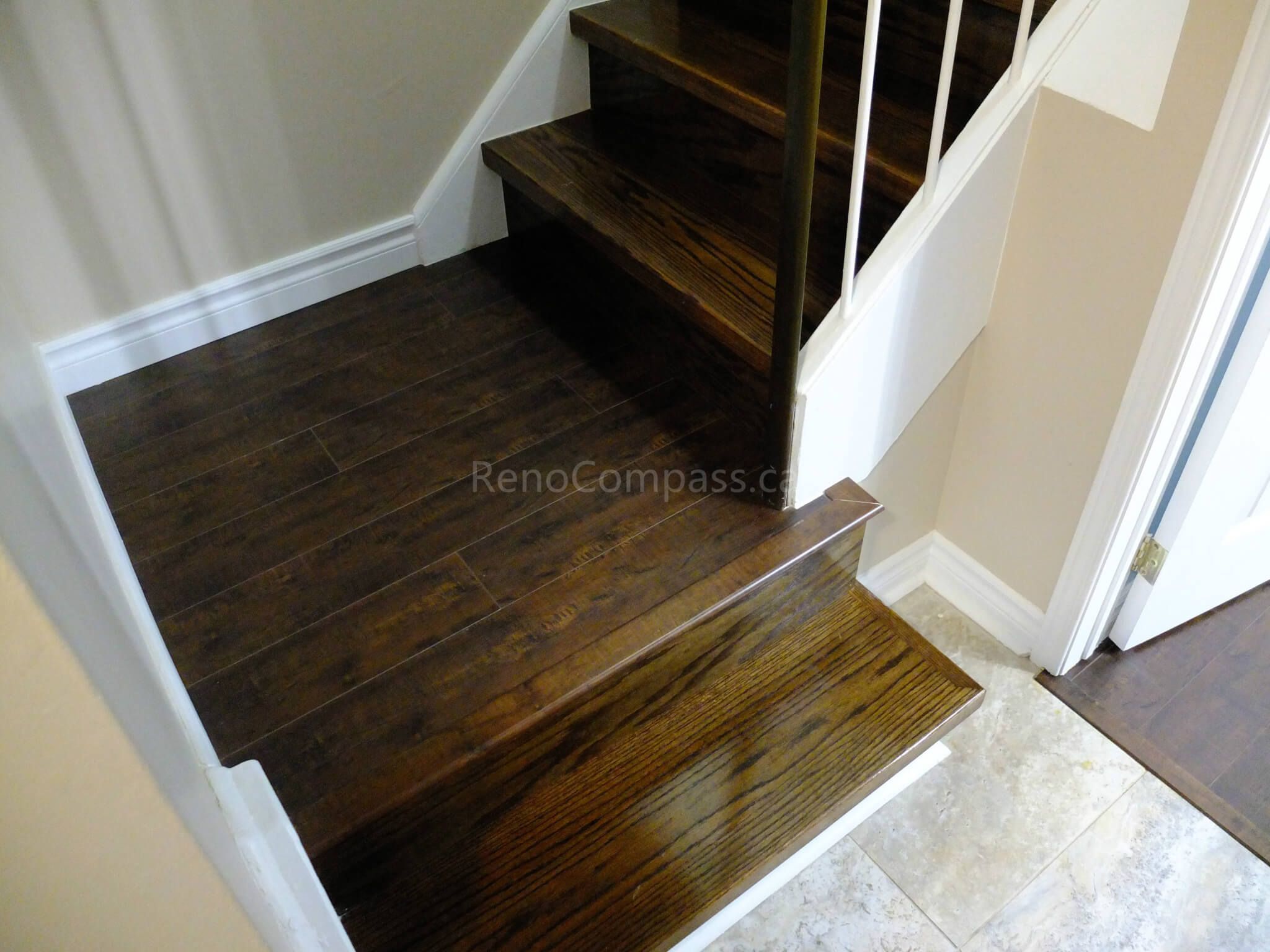 This North York interior renovation highlights newly installed hardwood flooring and refined hallway finishing details. Completed by a professional Toronto renovation company, the project enhances overall home flow, durability, and visual continuity with precise installation and modern interior upgrades.