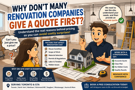Why Don’t Toronto Renovation Companies Give a Quote First?