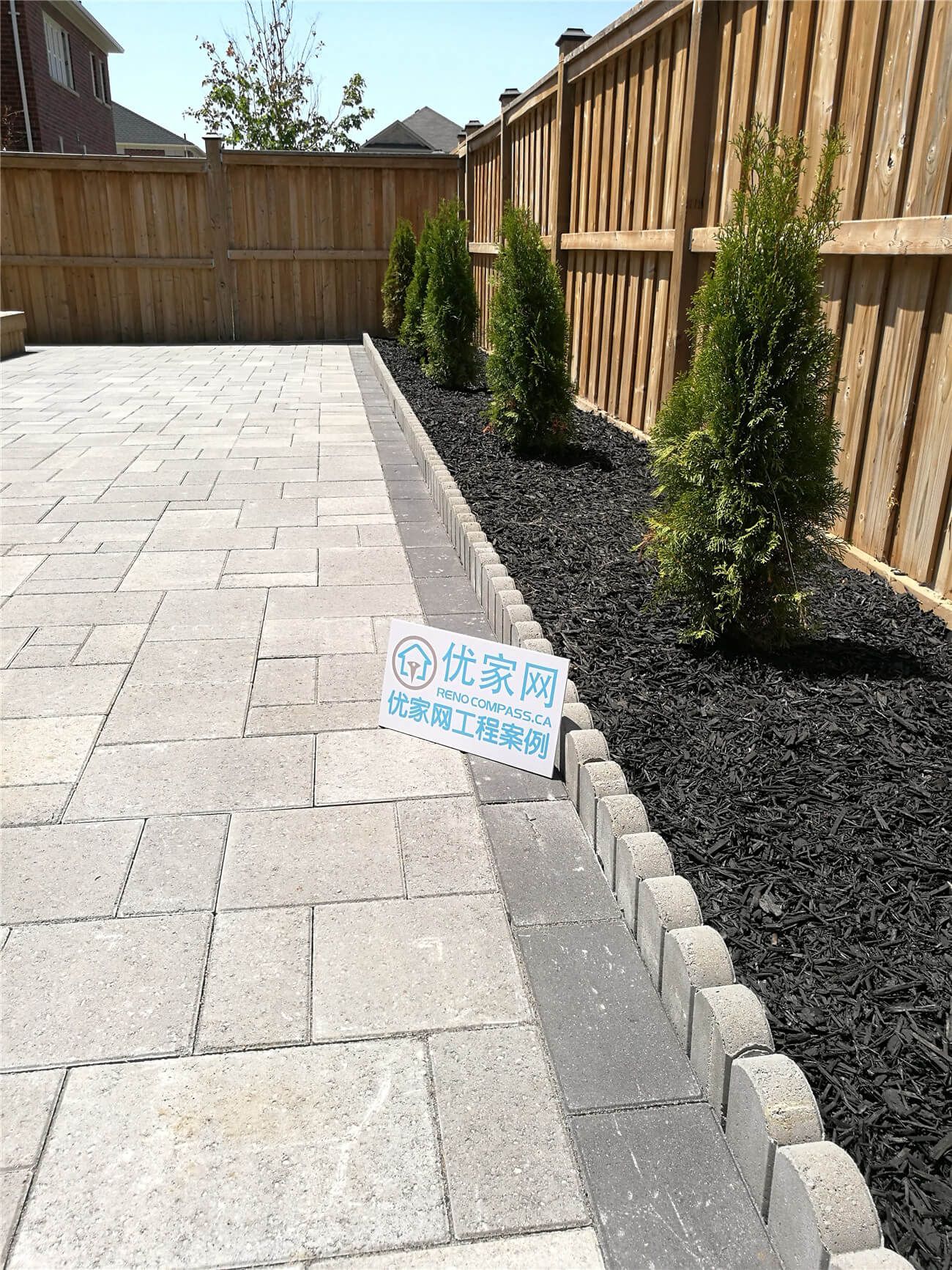 This image captures an outdoor walkway constructed during a Stouffville landscaping renovation project. The combination of stepping stones, gravel, and structured layout improves both functionality and visual continuity across the property. The renovation delivers a durable, low-maintenance solution suitable for modern residential landscaping.
