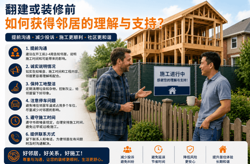 翻建或装修前，如何获得邻居的理解与支持？