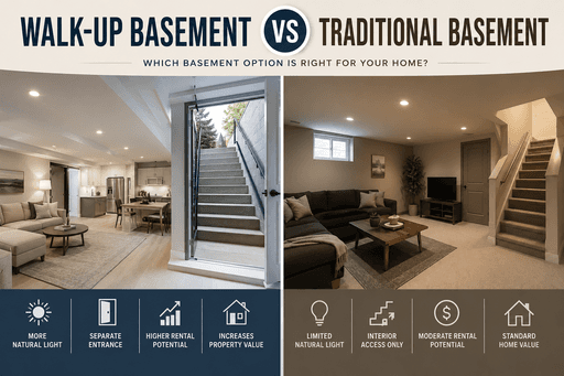 Walk-Up Basement vs Traditional Basement：Ontario Homeowners Should Know Before Renovating